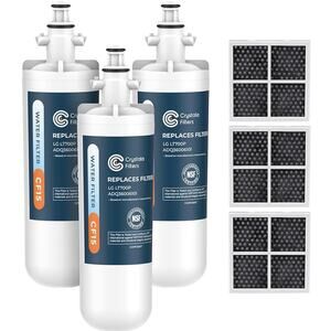 3 Pack- Crystala Filters Replacement for LG LT700P/ADQ36006101 Water Filter